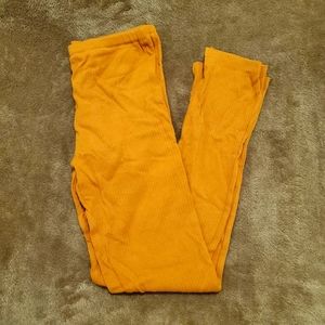 Orange Girl's Ribbed Leggings